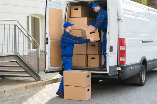 Forestdale local moving van service handling a residential move